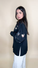 Load image into Gallery viewer, Black Hearts Oversized Blouse
