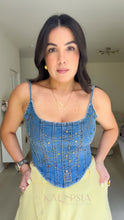 Load image into Gallery viewer, Gold Stars Denim Corset

