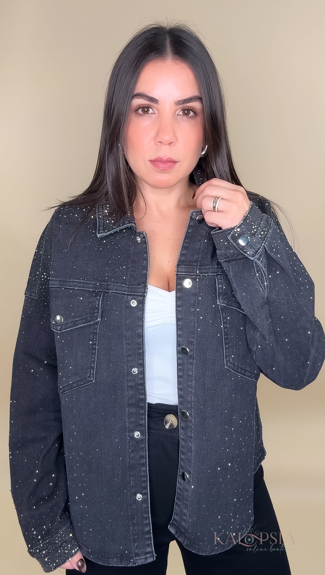 Rhinestone Denim Jacket