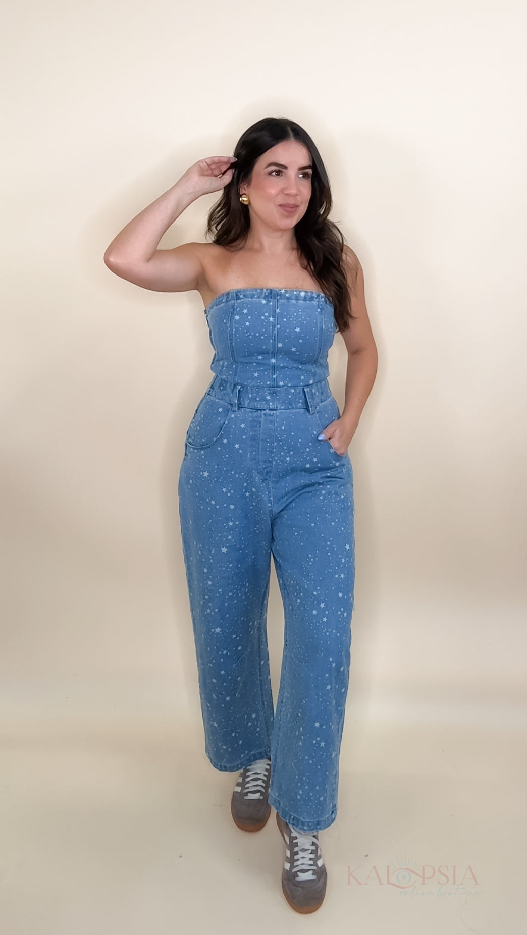 Stars Barrel Denim Jumpsuit