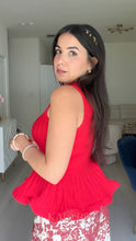 Load image into Gallery viewer, Lola Peplum Top - Red
