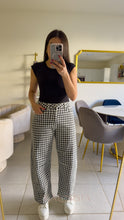 Load image into Gallery viewer, Black Plaid Barrel Denim
