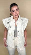 Load image into Gallery viewer, Sparkling Denim Vest Jacket
