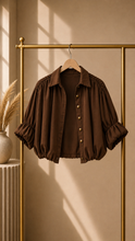 Load image into Gallery viewer, Karley Denim Bubble Top/Jacket
