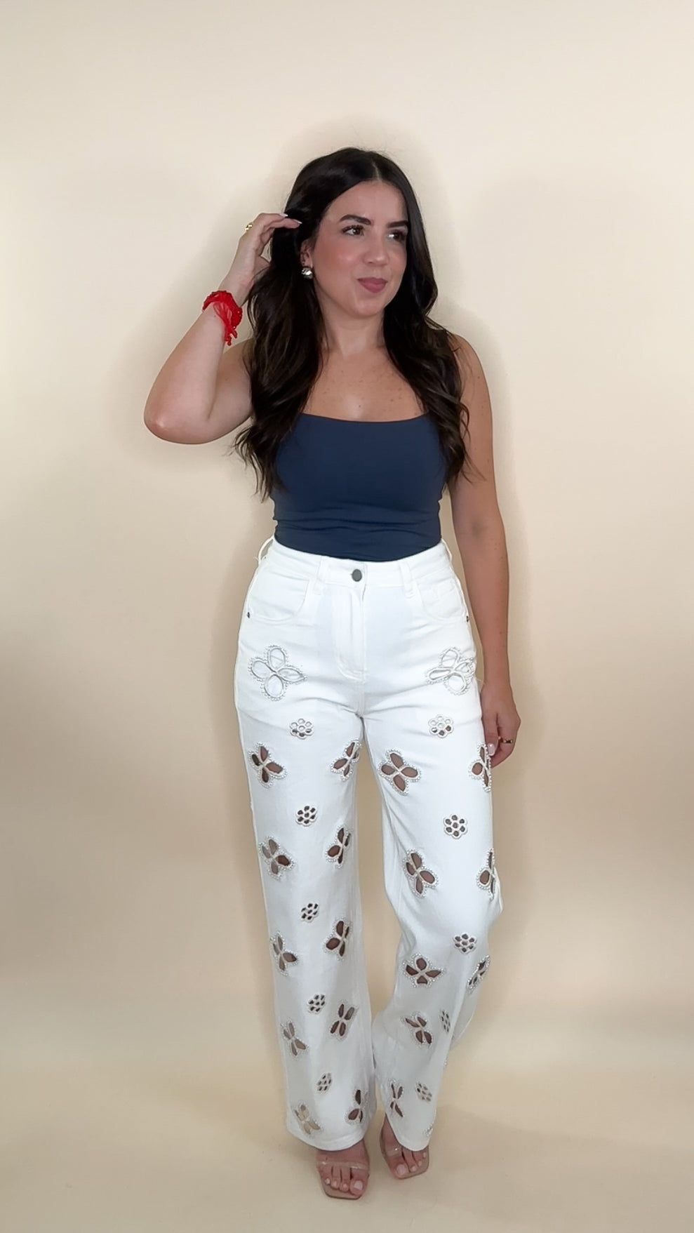 Pearly Embroidered Jeans