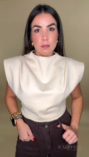 Load image into Gallery viewer, High Neck Stretchy Top - Beige

