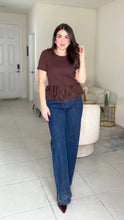 Load image into Gallery viewer, Navy Rhinestones Denim Pant
