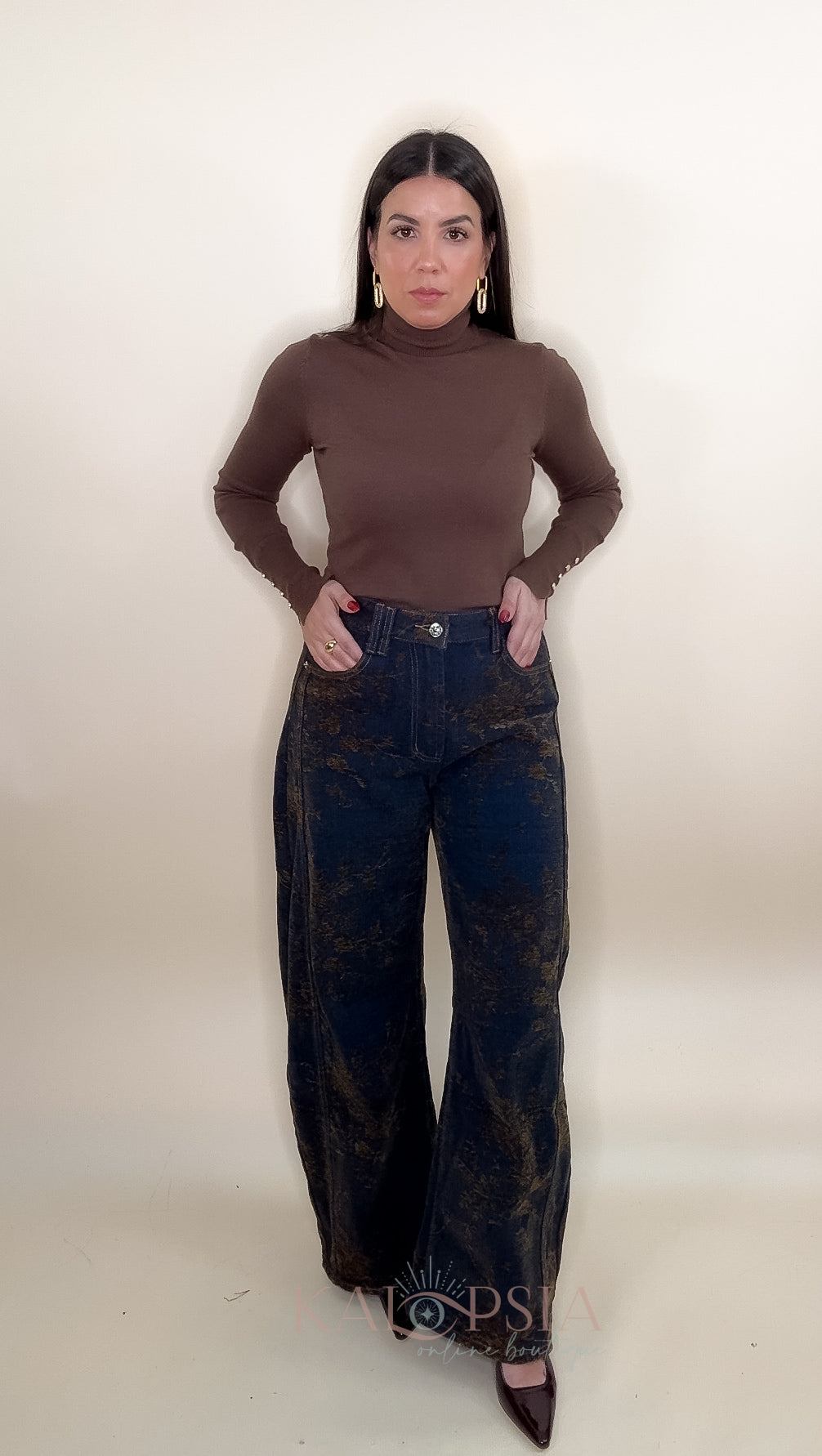 Mónica Suede Denim Pant