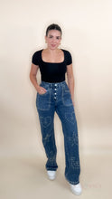 Load image into Gallery viewer, Stars &amp; Hearts Denim Pants
