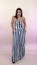 Load image into Gallery viewer, Navy Stripes Two Piece Set
