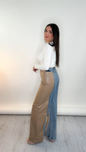 Load image into Gallery viewer, Faux Leather &amp; Denim Pants
