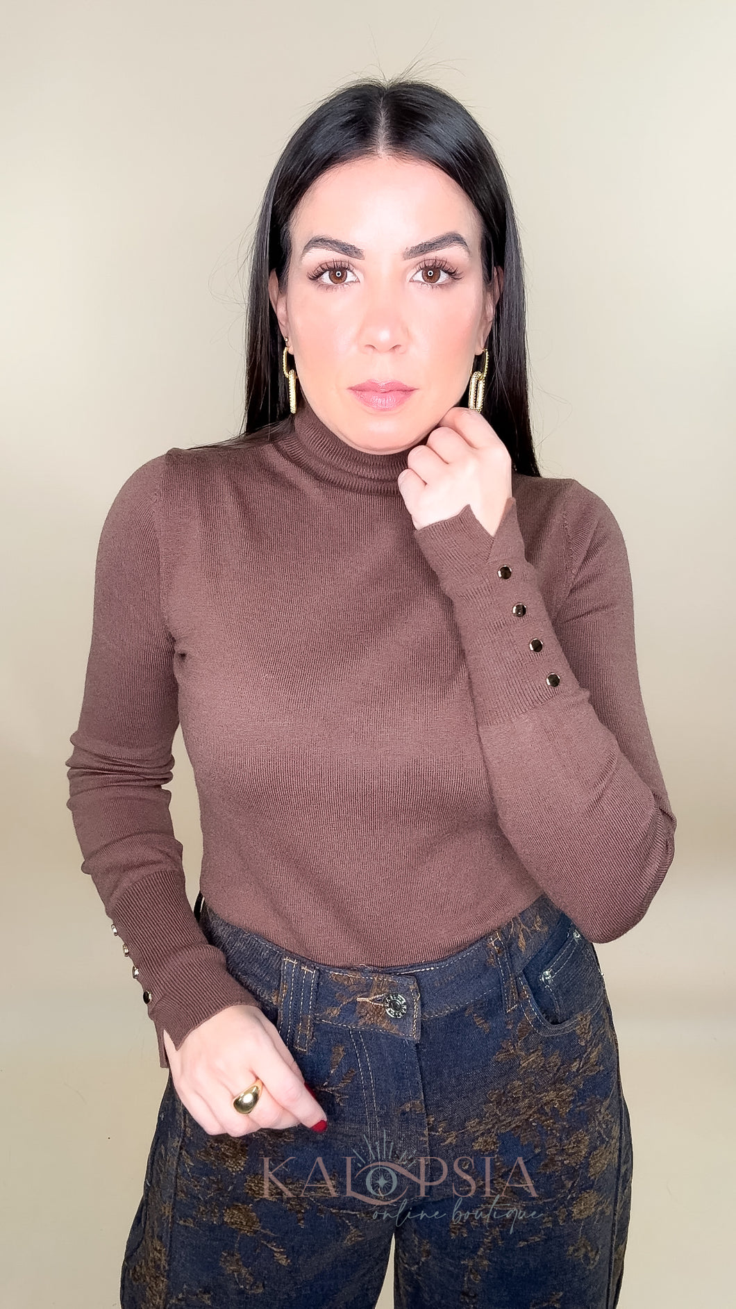 High Neck Sweater Top