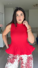 Load image into Gallery viewer, Lola Peplum Top - Red
