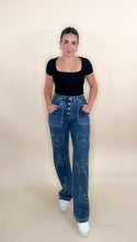 Load image into Gallery viewer, Stars &amp; Hearts Denim Pants
