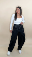 Load image into Gallery viewer, Wrapped Black Denim Pants
