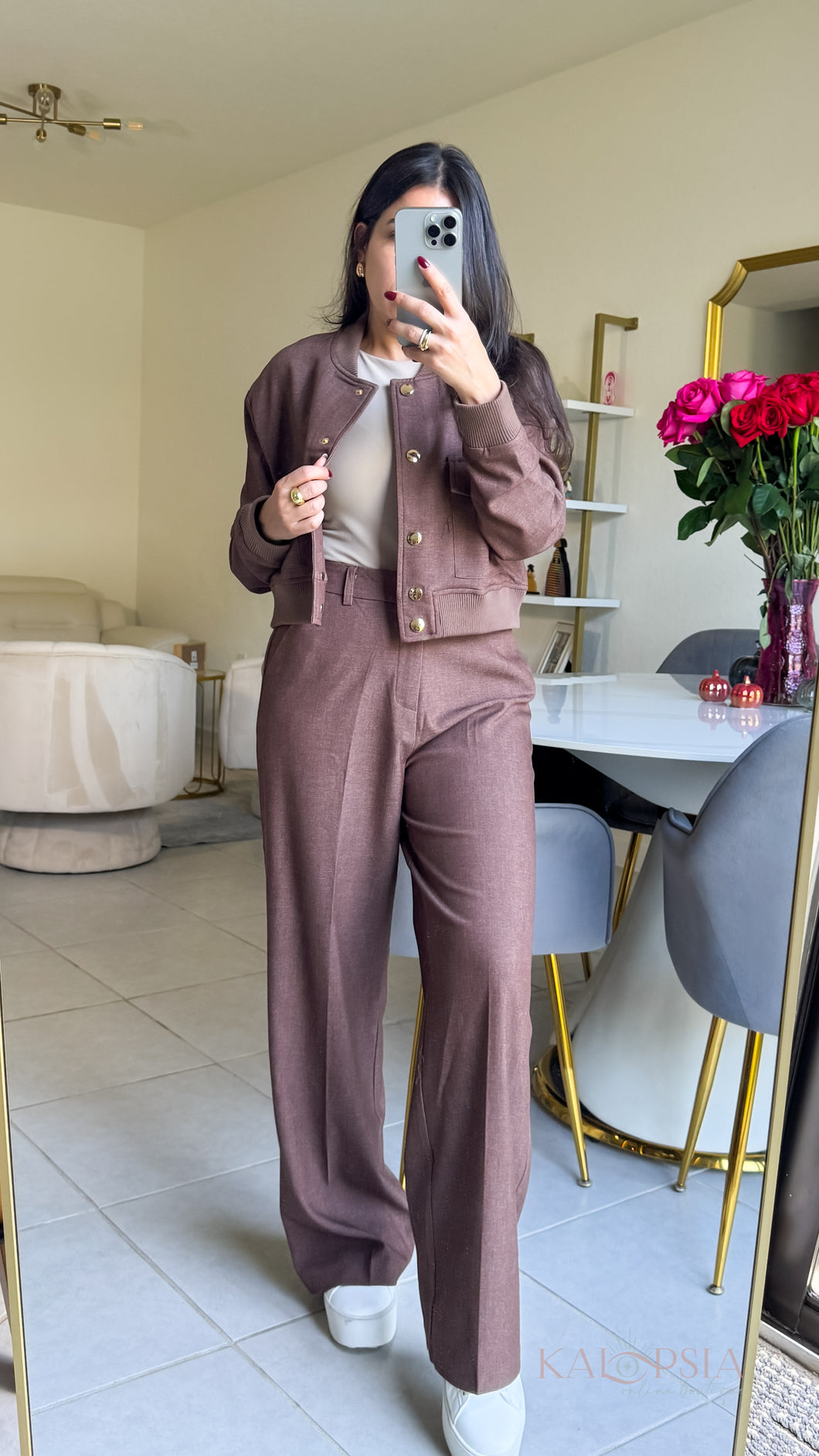 Heily Two Piece Set - Brown