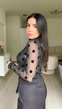 Load image into Gallery viewer, Polka Dots Mesh Top - Black
