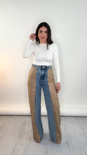Load image into Gallery viewer, Faux Leather &amp; Denim Pants
