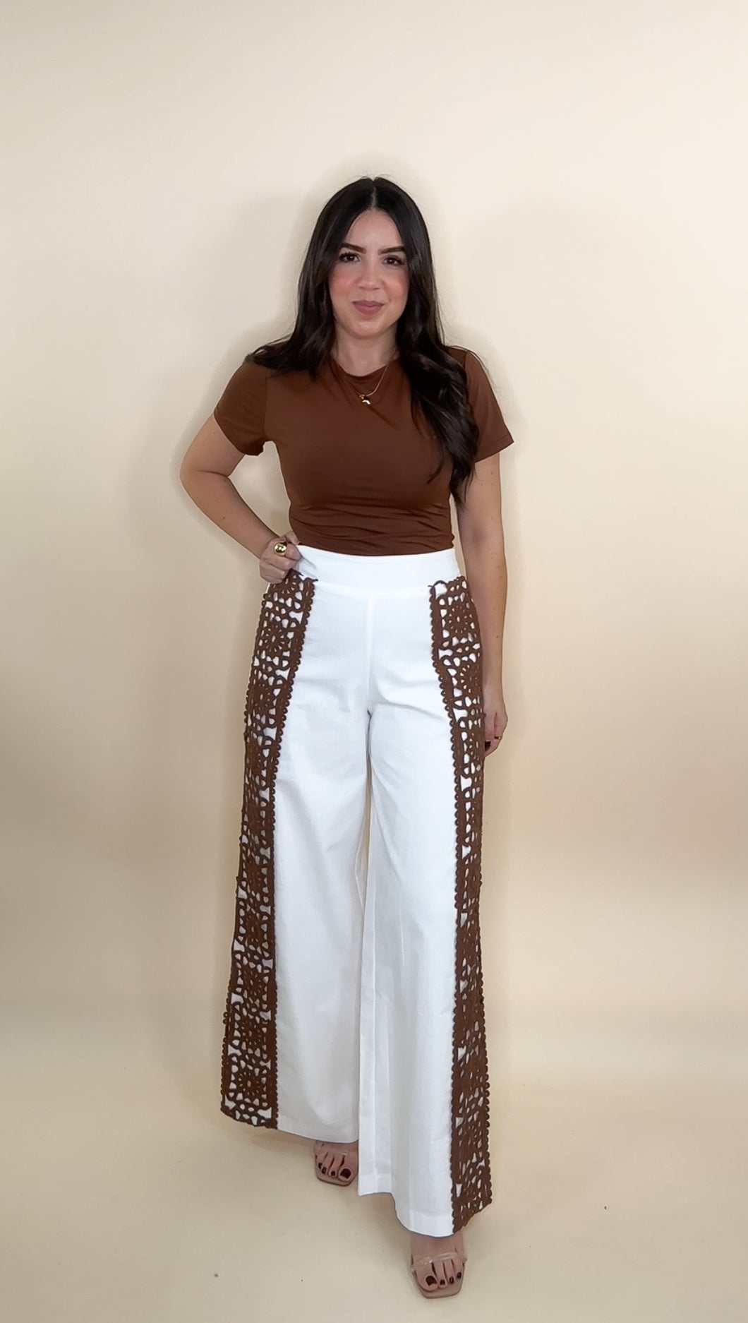 Choco Embroidered Two Piece Set