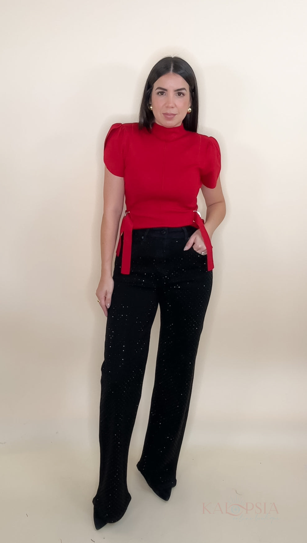 Khara Rhinestone Denim Pants