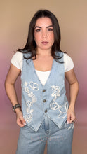Load image into Gallery viewer, Floral Denim Two Piece Set
