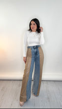 Load image into Gallery viewer, Faux Leather &amp; Denim Pants

