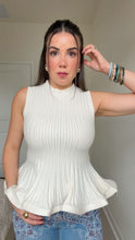 Load image into Gallery viewer, Lola Peplum Top - White
