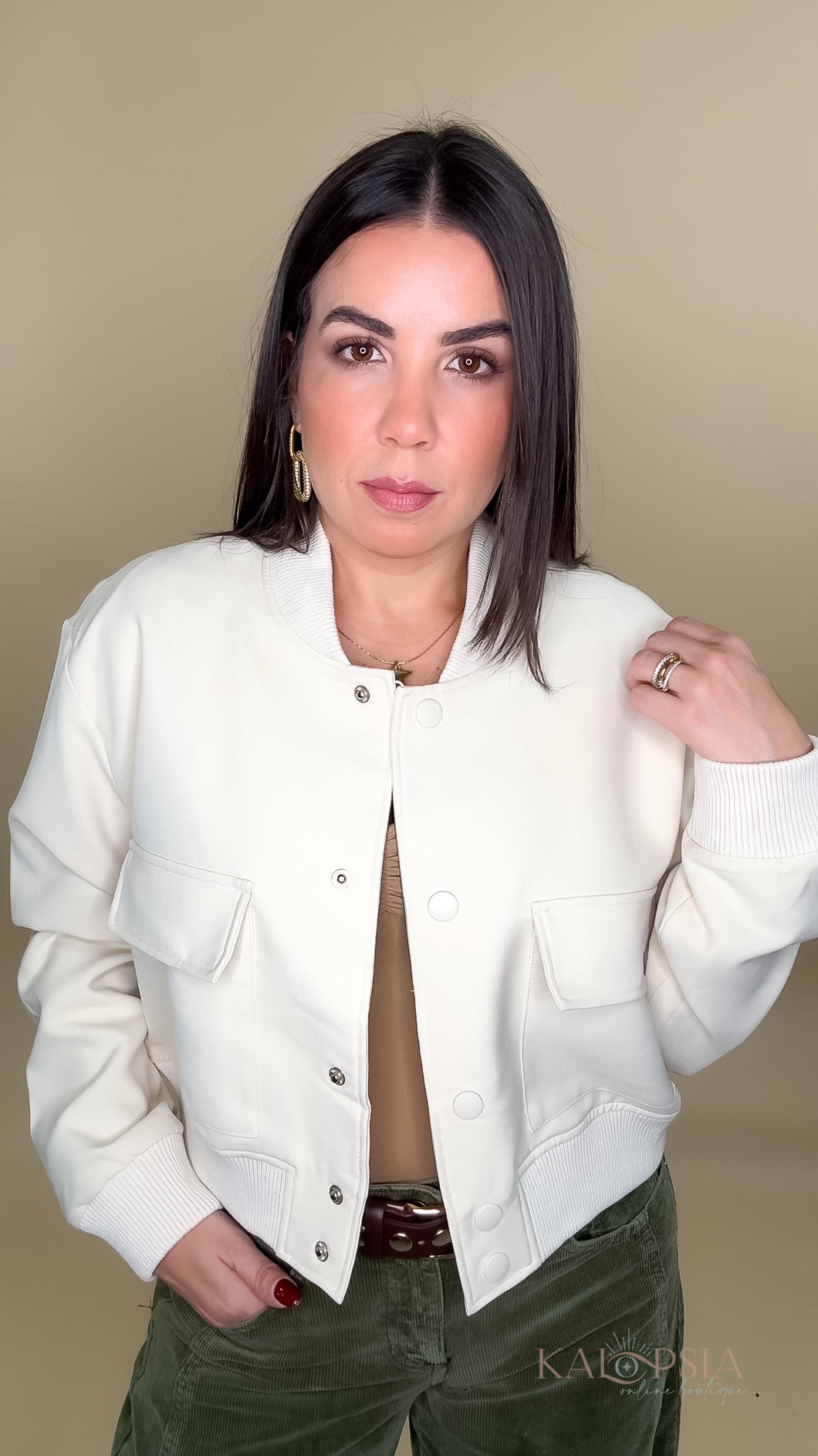 Molly Bomber Jacket - Ivory