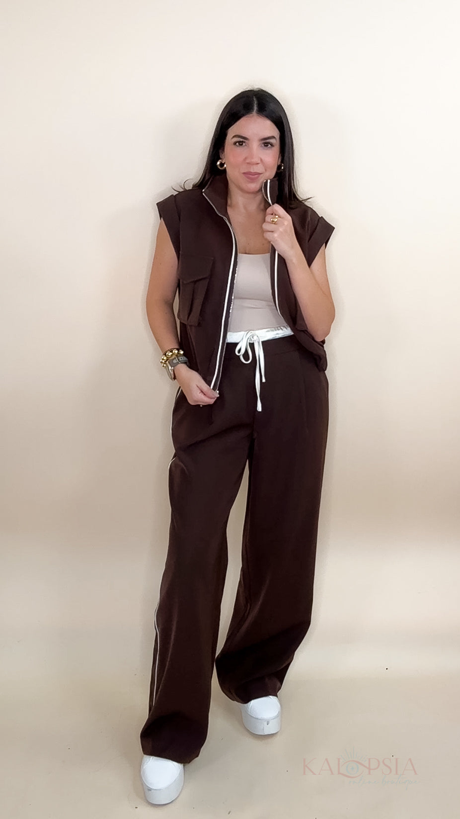 Lotus Two Piece Set - Brown