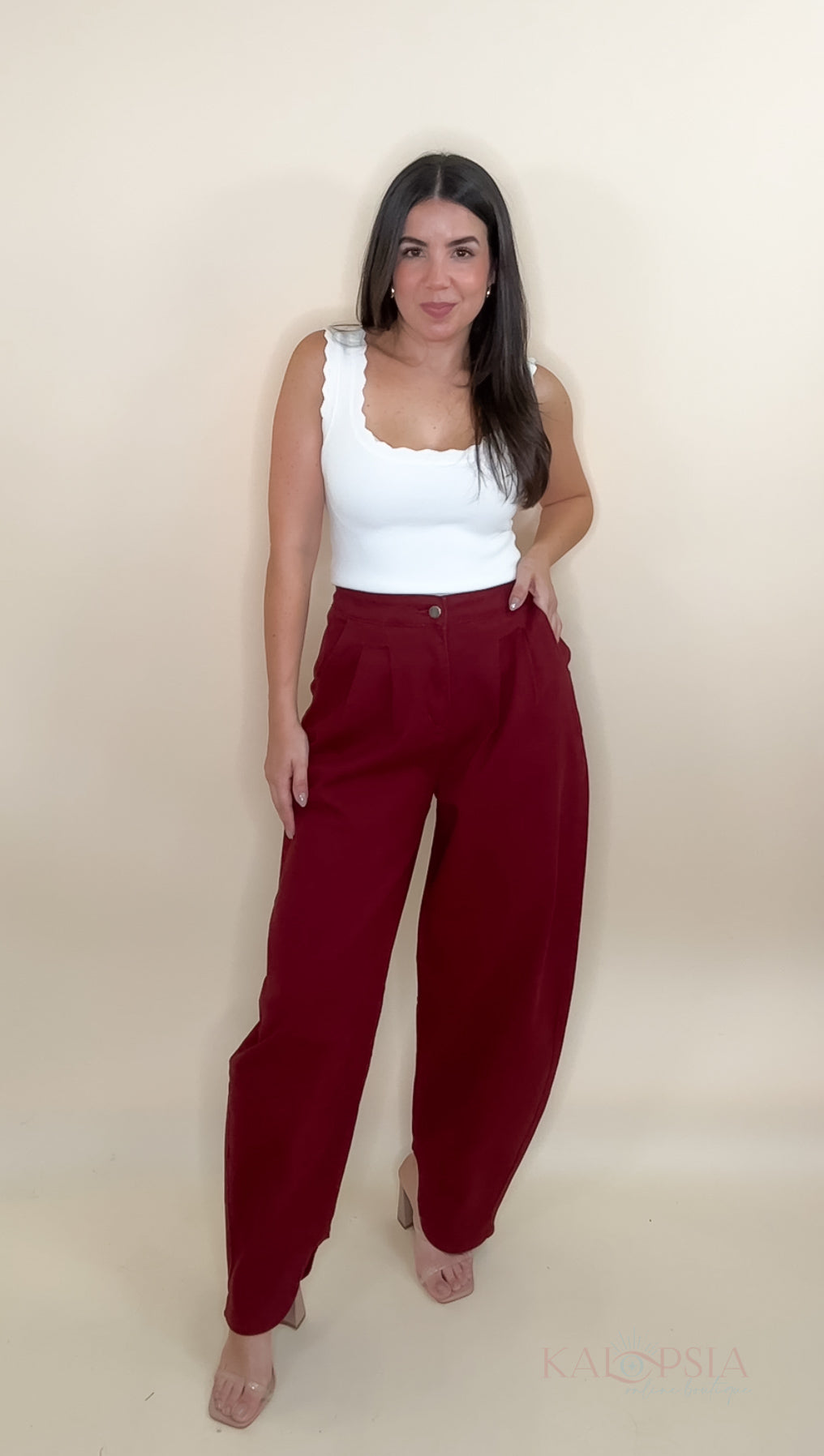 Wine Denim Pants