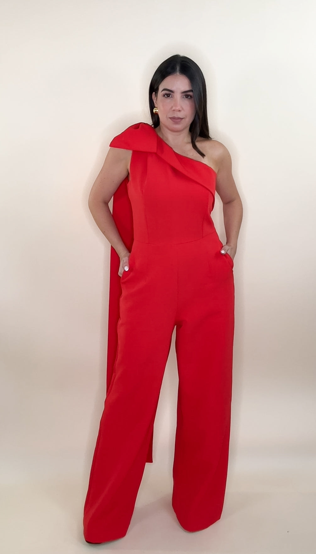 Lady in Red Jumpsuit