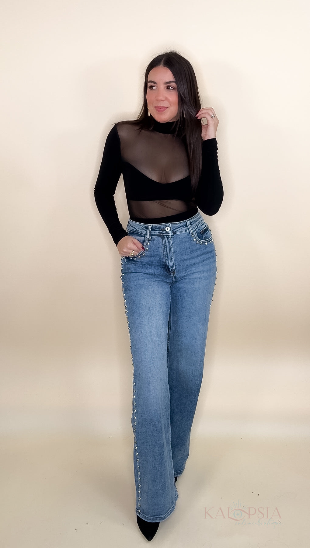 Tachuelas Denim Pants