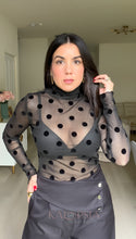 Load image into Gallery viewer, Polka Dots Mesh Top - Black
