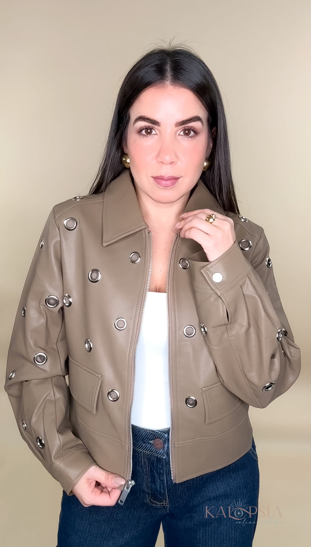 Kale Faux Leather Jacket