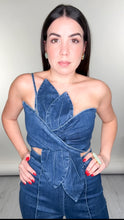 Load image into Gallery viewer, Denim Flower Two Piece Set
