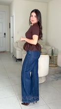 Load image into Gallery viewer, Navy Rhinestones Denim Pant
