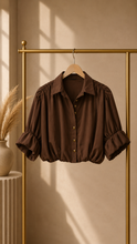 Load image into Gallery viewer, Karley Denim Bubble Top/Jacket
