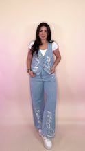 Load image into Gallery viewer, Floral Denim Two Piece Set
