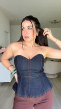 Load image into Gallery viewer, Denim Peplum Corset
