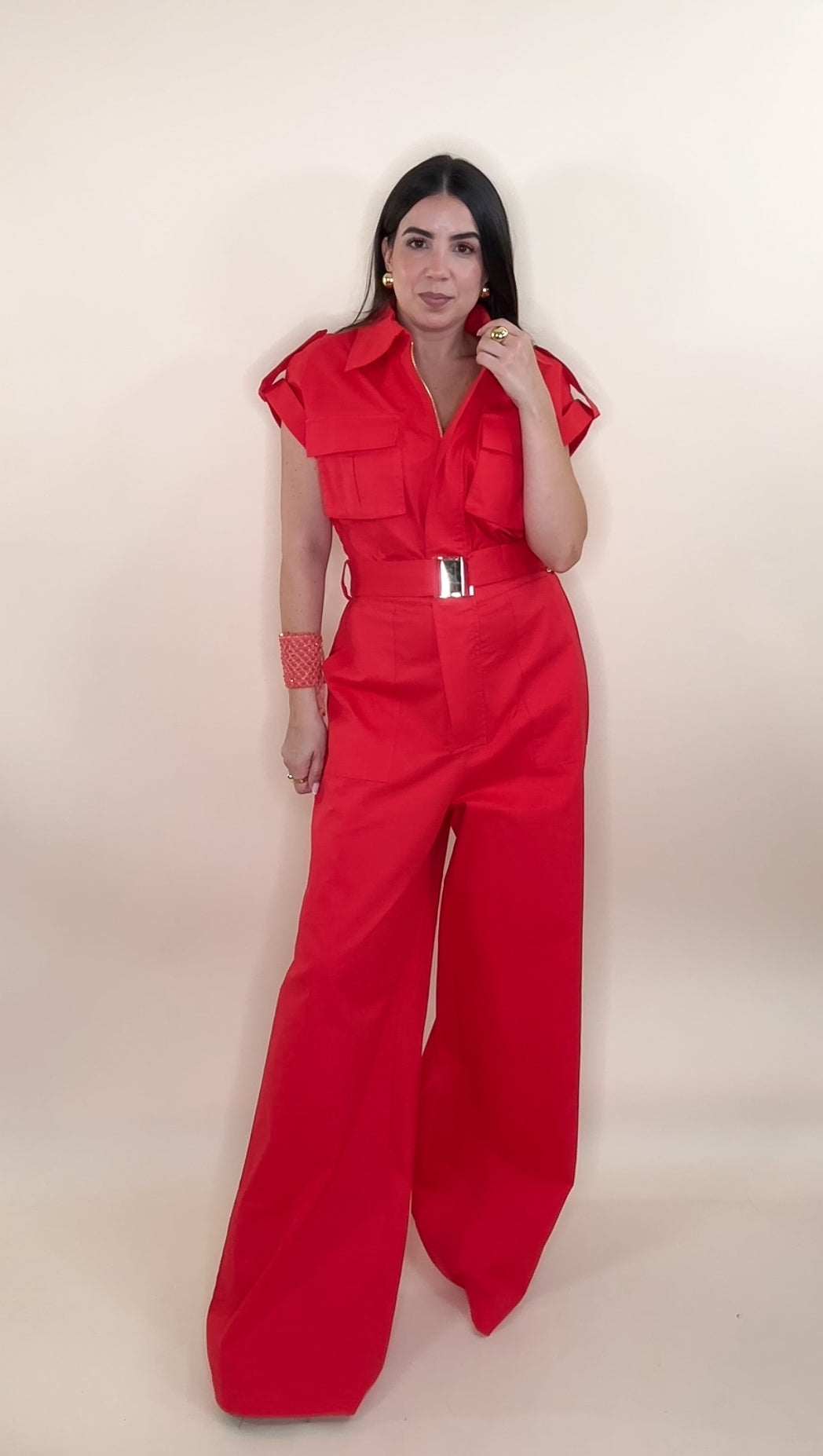 Dina Jumpsuit Red
